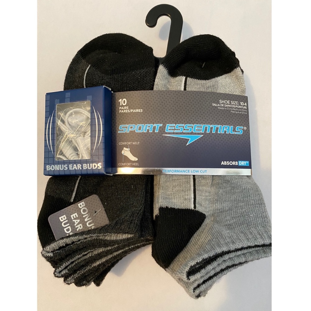 🆕 Boy’s SPORT ESSENTIALS Low Cut Socks Size 10-4